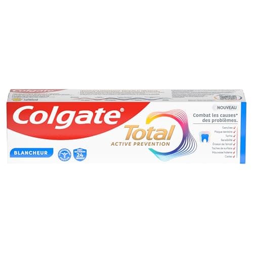 COLGATE - Total Prévention Dentifrice 24h Active Blancheur Naturelle - Aide à prévenir les problèmes bucco-dentaires - Réduit les taches de surface - 3x75ml - Image 4
