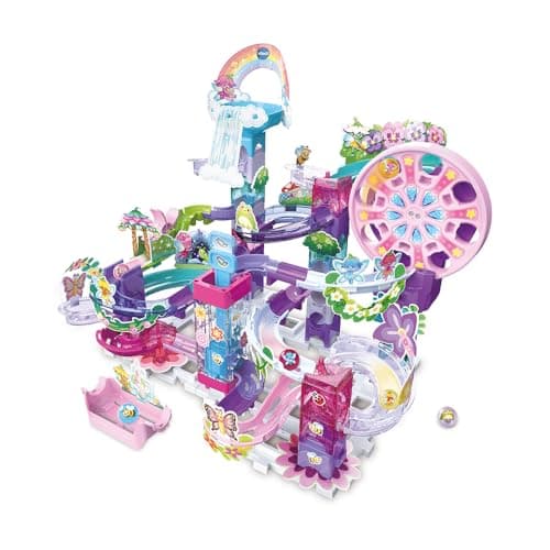 VTech - Marble Rush Fairy Garden Set M500E - Buildable Electronic Ball Circuit, 90 Pieces and 6 Glitter Balls - Creative Building Set - Gift for Children from 4 Years Old - Content in French - Image 2