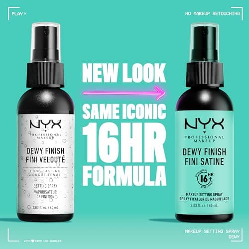 NYX Professional Makeup Dewy Finish Setting Setting Spray, Finishing Spray, Long Lasting Stay, Satin Finish, Vegan Formula, Model: Dewy - Image 4
