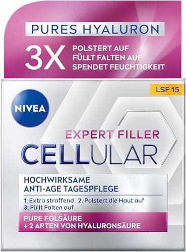 NIVEA Cellular Expert Filler Soin de jour anti-âge très efficace SPF 15, soin du visage extra raffermissant avec effet repulpant à l'acide hyaluronique et protection solaire (50 ml) - Image 2