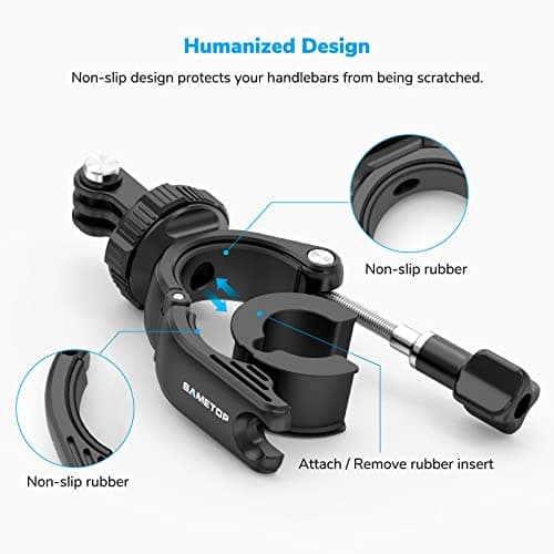 Handlebar Clamp Mount Motorcycle Bike Clamp Mount Tube Mount Compatible with GoPro Hero 13 12 11 10 9 8 7 6 5 Session DJI Action Cameras - 360 Swivel - Image 5