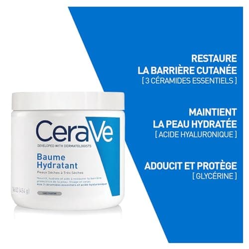 Cerave - Crème hydratante pour le visage et le corps pour peaux sèches et très sèches - 454 g - Image 4