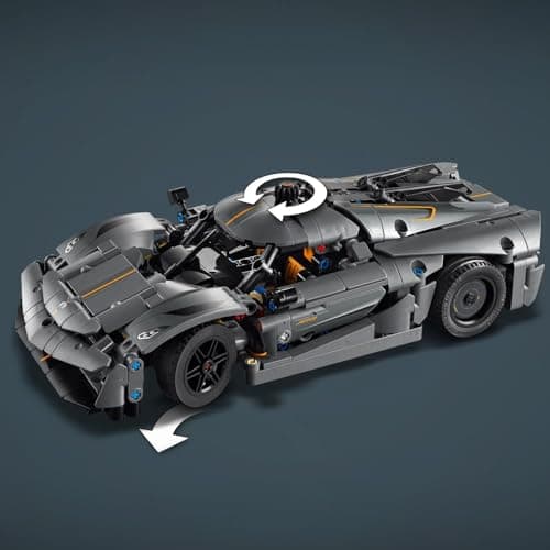 LEGO Technic Koenigsegg Jesko Absolut (42173): LEGO car in grey with pre-order bonus - Part of the new LEGO Technic 2024 releases, compatible with all other LEGO cars - Image 5