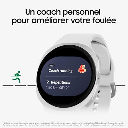 Samsung Galaxy Watch8, Smart Watch, Running Coach, Sleep Coach, Galaxy AI, Bluetooth, 44 mm, Silver, 25W Fast Mains Charger Included, FR Version - Image 6
