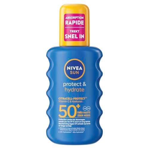 NIVEA SUN Spray Solaire Protect & Hydrate SPF 50+ 200 ml — Crème Solaire résistante à l'eau — Protège et Hydrate — Haute Protection Visage et Corps - Image 3