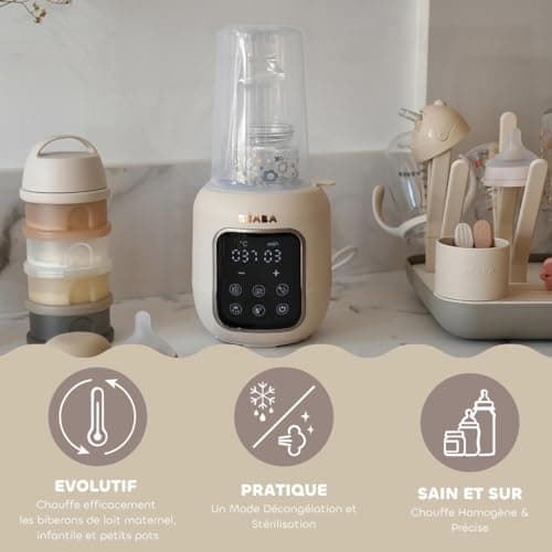 BÉABA, Baby Bottle Warmer/Sterilizer, Breast Milk Heater, Multi-Functions: 5 Modes, Bain-Marie, Heater Small Pots, Defrosting, Quick Mode, Sterilisation Mode, Multi Milk, Clay - Image 5