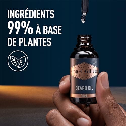 King C. Gillette Men's Beard Oil with Sandalwood Notes, Cedar, Bergamot, Cardamom, Mandarin, Softens and Moisturizes, Care Step for All Beard Types, 30 ml - Image 7