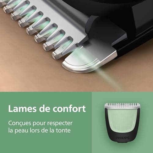 Philips Tondeuse tout-en-un Multigroom série 3000 7 accessoires - Tondeuse pour barbe et cheveux, Lames auto-affûtées respectueuses de la peau, 10 hauteurs de coupe, Modèle MG3930/15 - Image 8