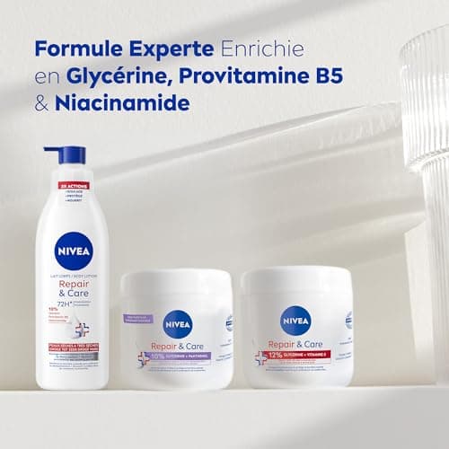 NIVEA REPAIR & CARE Lait Réparateur Corps Peaux Très Sèches (1x 250 ml) - Lait Corps Hydratant à la Glycérine, Provitamine B5 & Niacinamide - Crème Hydratante peaux rugueuses extra sèches - Image 7