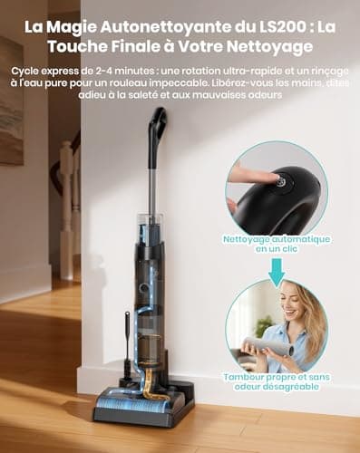 Lefant LS200 Aspirateur Balai Laveur Intelligent sans Fil pour Sols Durs, 20kPa, Autonettoyage avec Racleur Résistant, Nettoyage et Lavage en Un Seul Passage, Jusqu’à 230 ㎡, Réservoir d’Eau 700 ML - Image 6
