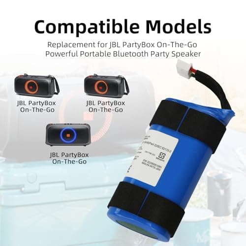 K KYUER SUN-INTE-265 Battery Speaker for JBL PartyBox on-The-Go Powerful Portable Bluetooth Party Speaker Battery with Tools 2475 mAh 7.2 V - Image 4