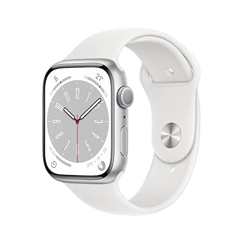 Apple Watch Series 8 (GPS, 45mm) - Silver Aluminum Case with White Sport Strap - Regular (Refurbished) - Image 3