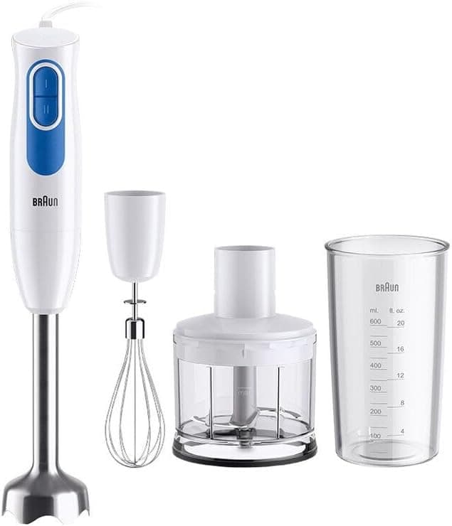 Braun MultiQuick 2 MQ20236MWH, Hand Blender with EasyTwist System, Blender for Sauces and Smoothies, 2 Speed, 500 ml Chopper and Whisk, 600 W, White - Image 1