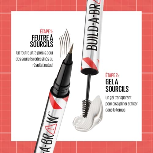 Maybelline New York - 2-in-1 Brow Felt & Gel - Double Tip for Filling, Drawing and Fixing Brows - Build a Brow - Shade: Deep Brown (260) - Image 7
