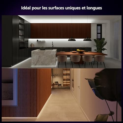 Philips Hue White and Color Ambiance, Kit de base ruban LED Lightstrip 3 mètres Smart LED pour l'intérieur - 1 pack - Contrôle avec Hue App - Fonctionne avec Alexa, Google Assistant et Apple HomeKit - Image 6