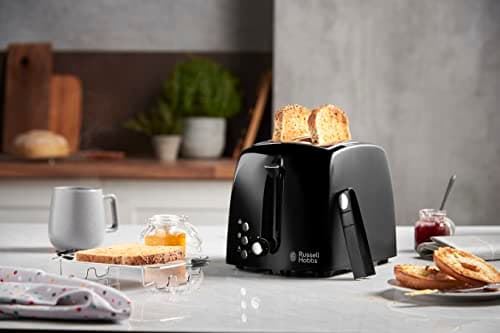 Russell Hobbs Toaster [2 Slots] Textures+ (extra wide, raised, roll holder & toast tongs, 6 levels of browning, defrosting & bakery warmer, 850W) 22601-56 - Image 3