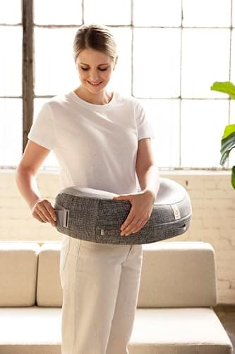 Ergobaby Natural Curve Ergonomic Nursing Pillow with Strap, Nursing Pillow with Back Strap and Buckle Closure for High Comfort and Stability, Grey - Image 6