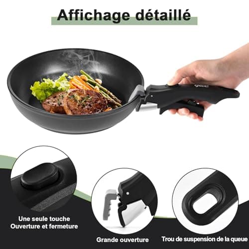 Tefal Removable Handle – Compatible with Ingenio, Resistant to 250°C for Pans & Saucepans, Supports 10 kg, Tool-free Installation - Image 5