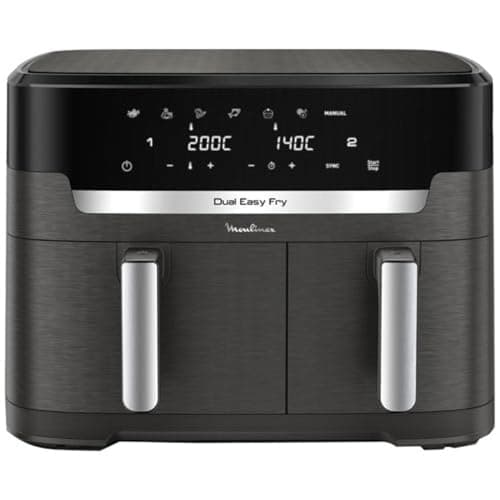 Moulinex Dual Easy Fry & Grill XXL Oil-free Fryer, 11 L Capacity, Synchronised Cooking, 7 Automatic Programs, Touch Screen, Air Fry EZ942HF0 - Image 2