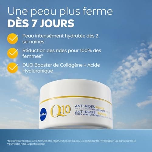 NIVEA Coffret Visage Q10 Power (1x1pce), Soins visage anti-rides, Routine crème hydratante visage Booster de collagène, Crème jour FPS15 + crème nuit raffermissante Q10 Pur&Acide Hyaluronique (2x50ml) - Image 2