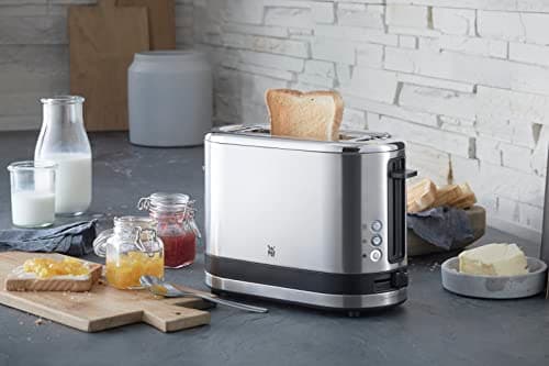 WMF KITCHENminis Grille-Pain, 1 Fente, 600W, Design Extra Compact, 7 niveaux de Brunissage, Réchauffe Viennoiserie, Inox Cromargan Haute Qualité 0414100011 - Image 3
