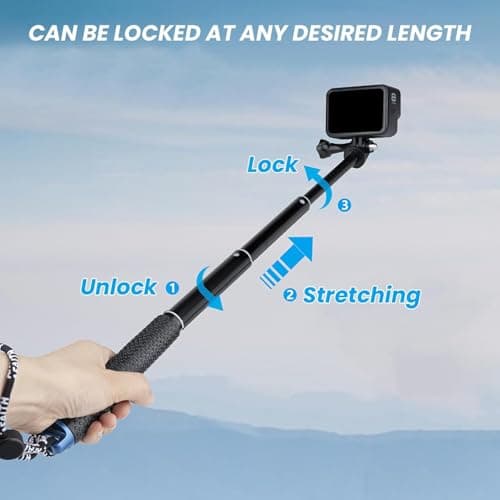 92 cm Waterproof Telescopic Selfie Stick for Other Action Cameras for GoPro Hero 13 12 11 10 9 8 Max DJI Osmo Pocket 3 Action 5 Pro 4 AKASO EK7000 V50X - Image 2
