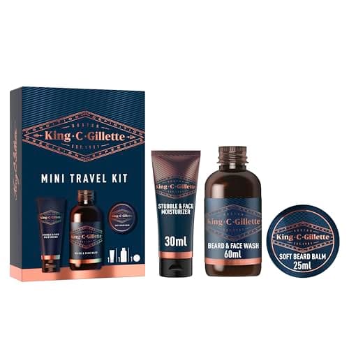 Gillette King C. Men's Beard Set, Mini Travel Kit Face Care Essentials, 3 Day Moisturizing Beard Care, Cleanser, Cocoa Butter Balm to Complete Shaving Routine - Image 2
