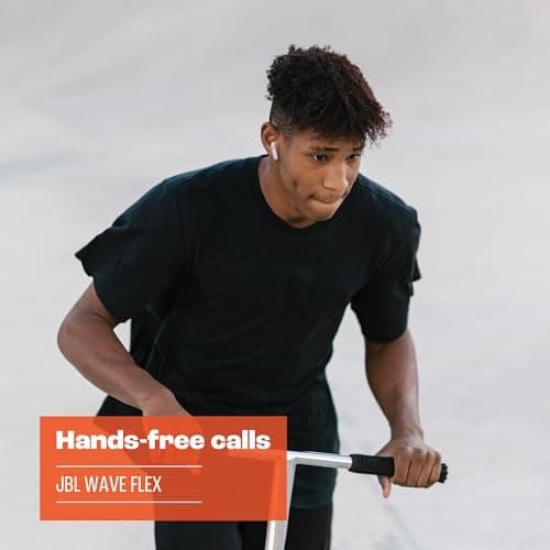 JBL Wave Flex, Wireless In-Ear Headphones, IP54 and IPX2 Water Resistance, TalkThru and AmbientAware Technology, 32 Hours Battery Life in White - Image 4