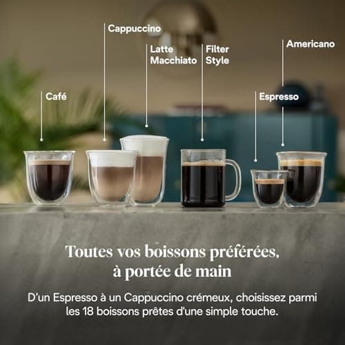 De’Longhi PrimaDonna Soul - Perfetto Machine à Café Automatique avec LatteCrema Mousseur à Lait Automatique, 18 Boissons en une Seule Touche, Écran Full-Touch, Argent et Noir (ECAM612.55.SB) - Image 5