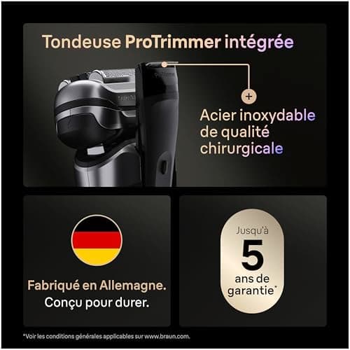 Braun Rasoir Electrique Homme Series 9+ PRO 9617PSI Argent, Etanche, Lames De Précision Ultra-Fines Et Tondeuse Pro Trimmer Pour Bien Raser La Barbe, Coffret Rasage Avec Etui De Voyage - Image 7