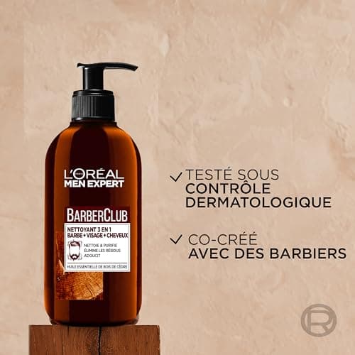 L'Oréal Men Expert BarberClub - 3 in 1 Beard + Face + Hair Cleanser for Men - Daily Use - With Cedarwood Essential Oil - All Skin Types - 200ml - Image 5