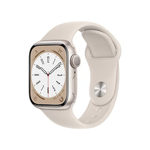 Apple Watch Series 8 (GPS, 41 mm) Aluminium Case with Star Light Sport Bracelet, Regular (Refurbished) - Image 2