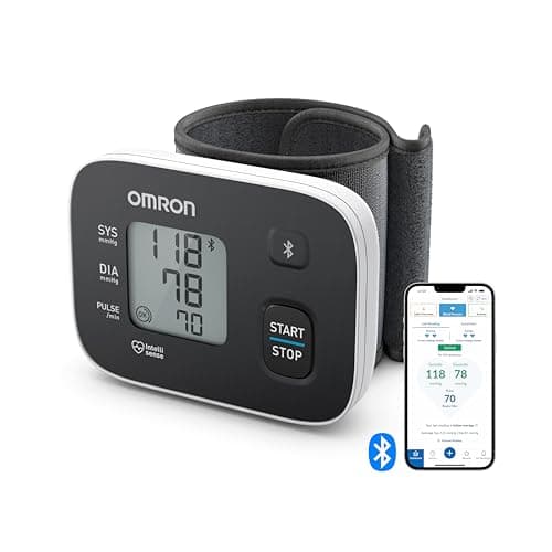 OMRON RS3 Intelli IT Automatic Wrist Blood Pressure Monitor with Bluetooth Connection, Compatible with iOS and Android Smartphones, Clinically Validated, Wearable, 5.3-8.5 Inch Wristband - Image 3