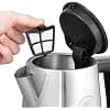 Russell Hobbs Electric kettle (hot water, tea, coffee, 1.7L, pressure opening lid, perfect pouring spout, removable and washable filter, LED lighting, stainless steel, 2400W) Heaton 27380-70 - Image 5