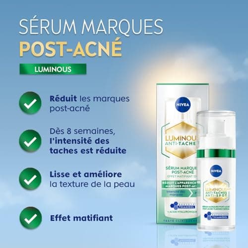 NIVEA Luminous 630 - Serum Visage Post-Acné - Réduit L'Apparence Des Marques - Effet Matifiant 12H - Teint Unifié - Thiamidol Breveté & Acide Hyaluronique - Peaux Grasses À Imperfections - 30 ml - Image 3