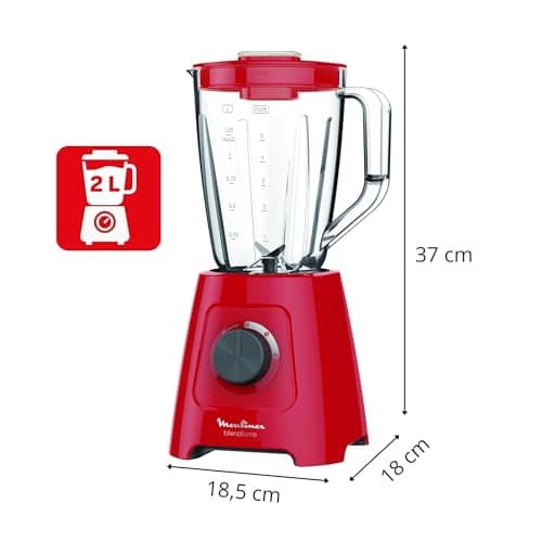 Moulinex Blendforce Blendforce, 600 W, 2 Speeds + Pulse Function, 2 L Total Capacity, Smart Lock System, Easy Cleaning, Air Cooled, 3 Minutes Continuous Mixing LM420510 - Image 4