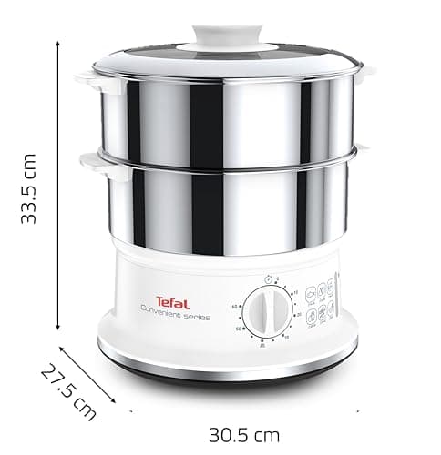 Tefal, Steamer, Healthy Cooking, Stainless Steel Bowls, Stackable, Timer, Auto Shut-off, Dishwasher Safe Parts, Convenient Series, VC145130 - Image 7