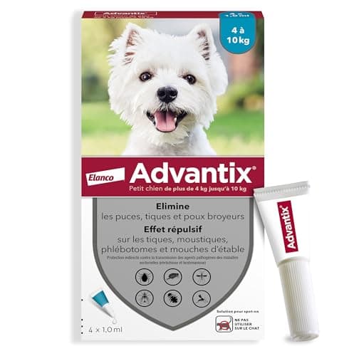 Advantix Small Dog Between 4 and 10 kg - Dog Pipettes for 6 Parasites - Treatment and Protection for Your Pet for 4 Weeks - 4 x 1ml - Image 3
