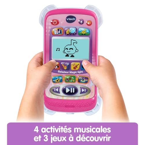 VTech - Magic Light Pink Music Player for Children with Headphones and Backlit Screen, Light Effects, Educational Music and Games, Gift for Children from 3 to 6 Years - Image 4