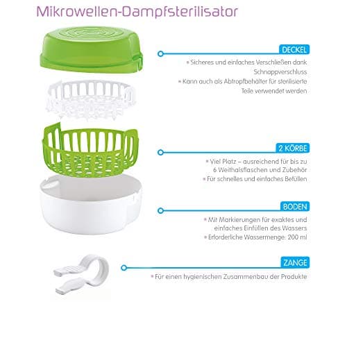 MAM - Microwave Steam Sterilizer for Babies, Microwave Sterilization Technology, Includes Anti-Colic 160ml - Image 4