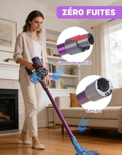 Tube Télescopique Compatible avec Dyson V7 V8 V10 V11 V15 – Tube d’Extension Rigide pour Aspirateur, Déverrouillage Rapide, Longueur 72.5 cm, Violet - Image 4