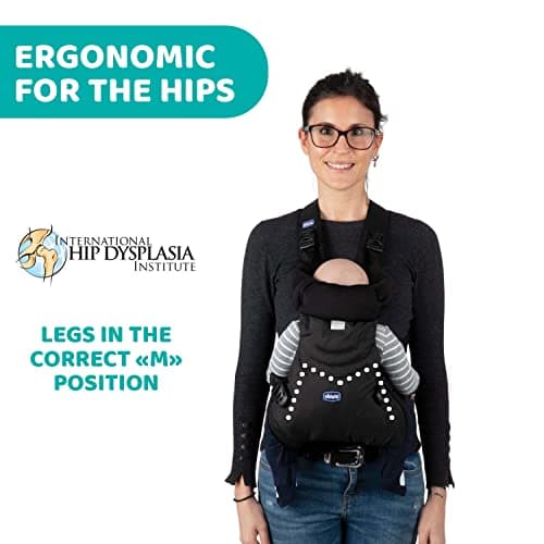 Chicco Easyfit Ergonomic Baby Carrier for Infants and Children from Birth to 9 kg, Physiological Baby Carrier, Simple to Carry, Mummy and Road Facing, Head and Neck Support, Black - Image 5