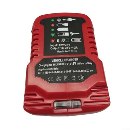 Car Charger Fast Charger for Bosch BAT622 BAT609 Battery Compatible 18V Power for All Batteries, Portable Battery Booster Adapter Input 12/24V, Output 18/21V, 2A (Red) - Image 8
