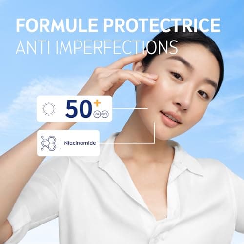 NIVEA SUN Derma Skin Clear Protection Solaire Visage FPS 50+ (1x40ml) — Fluide visage matifiant à la texture ultra-légère — Soin solaire pour les peaux mixtes à grasses - Image 5