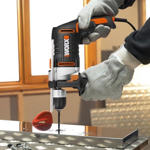 WORX 800W WX328 Corded Impact Drill, 13mm Keyless Chuck, Variable Speed, Forward and Reverse Rotation, Comes with 3 HSS Drills, 3 Drill Bits for Concrete, 1 Depth Gauge - Image 6