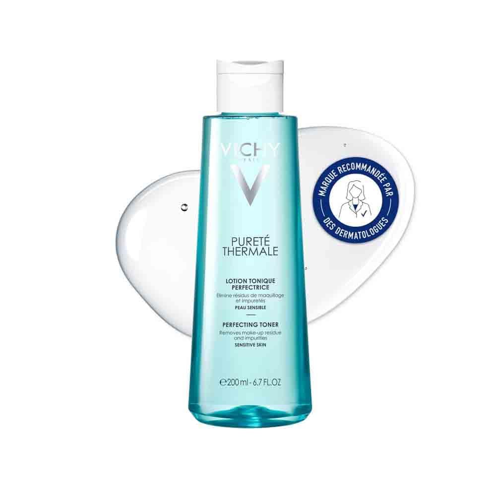 Vichy, Pureté Thermale, Lotion Tonique Perfectrice, Élimine les Résidus de Maquillage et d'Impuretés, Adaptée aux Peaux Sensibles, Composition Sans Alcool, 200 ml - Image 4