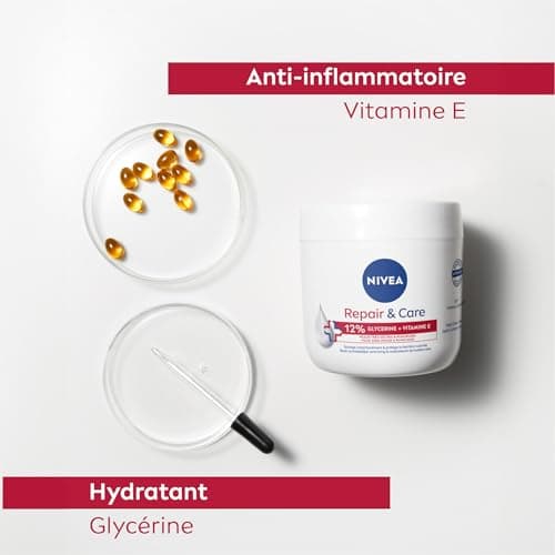 NIVEA REPAIR & CARE Baume Réparateur Visage, Corps & Mains Peaux Très Sèches (1 x 400 ml), Crème à la vitamine E & glycérine pour peaux rugueuses extra sèches, Soin corps hydratant 72H - Image 6