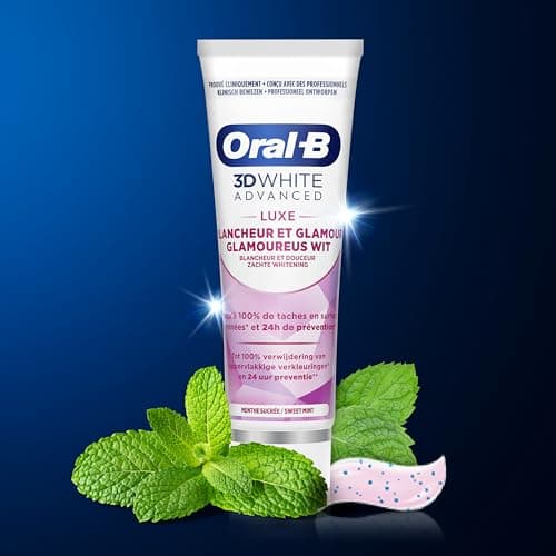 Oral-B Glamorous 3D White Advanced Luxury Perfection Against Surface Spots, Designed For Advanced Teeth Brushing, Sweet Mint Arome, Pack Of 150 ml - Image 5