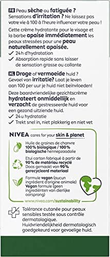 NIVEA MEN Crème hydratante visage ultra-apaisante Sensitive Pro (1 x 75 ml), Crème visage hydratante à l’Huile de Chanvre Bio, Soin homme apaisant à la formule vegan - Image 3