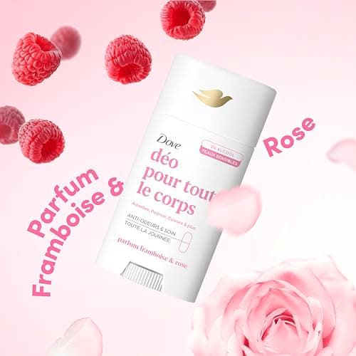 Dove - Deodorant for the whole body - Stick- Raspberry & Rose - Anti Odors and White Traces 72h - Designed for Sensitive Skin - 75ml - Image 6
